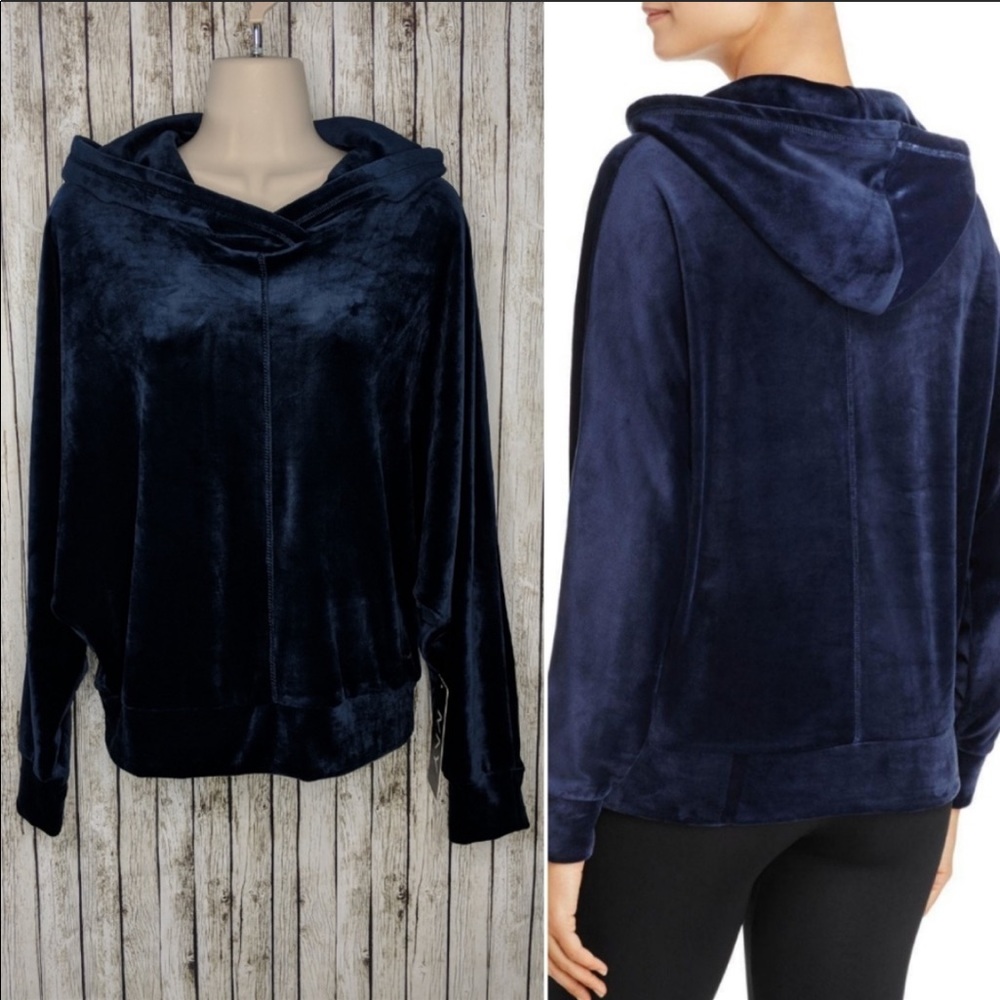 Marc New York blue velour dolman sleeve hoodie
